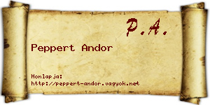 Peppert Andor névjegykártya