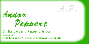 andor peppert business card